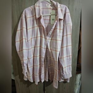 Levi's Pink and White Plaid Shirt